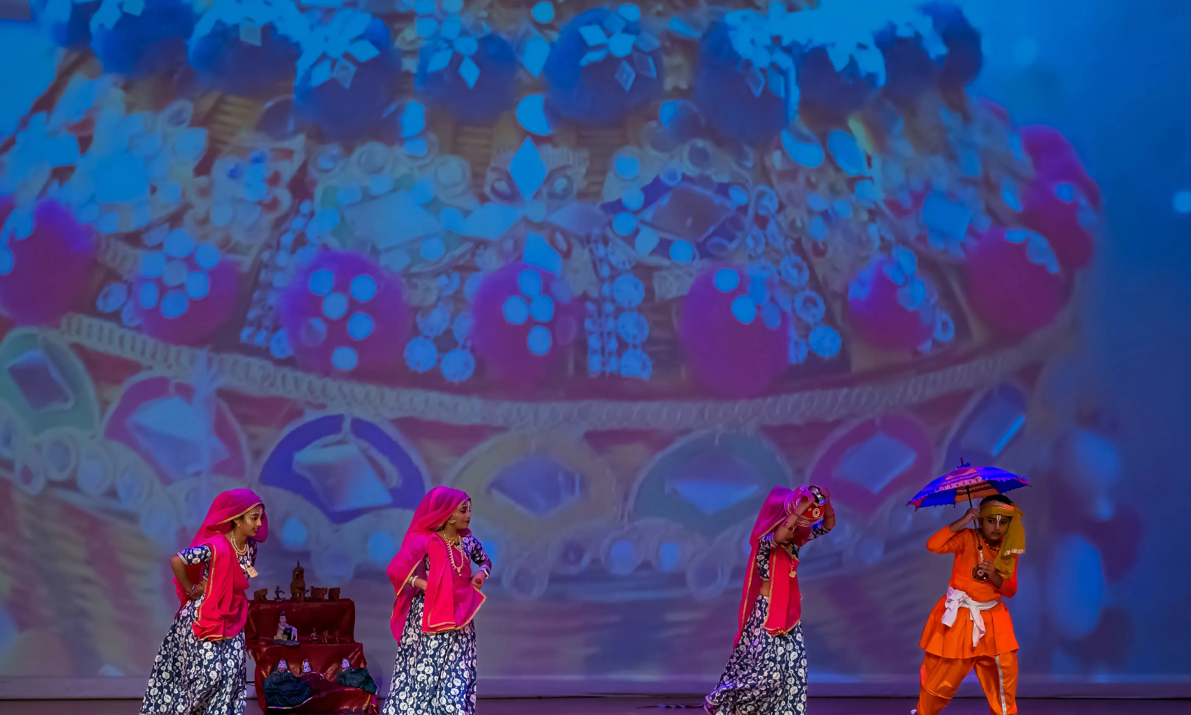 NSDA dancers performing Bhagoria on stage