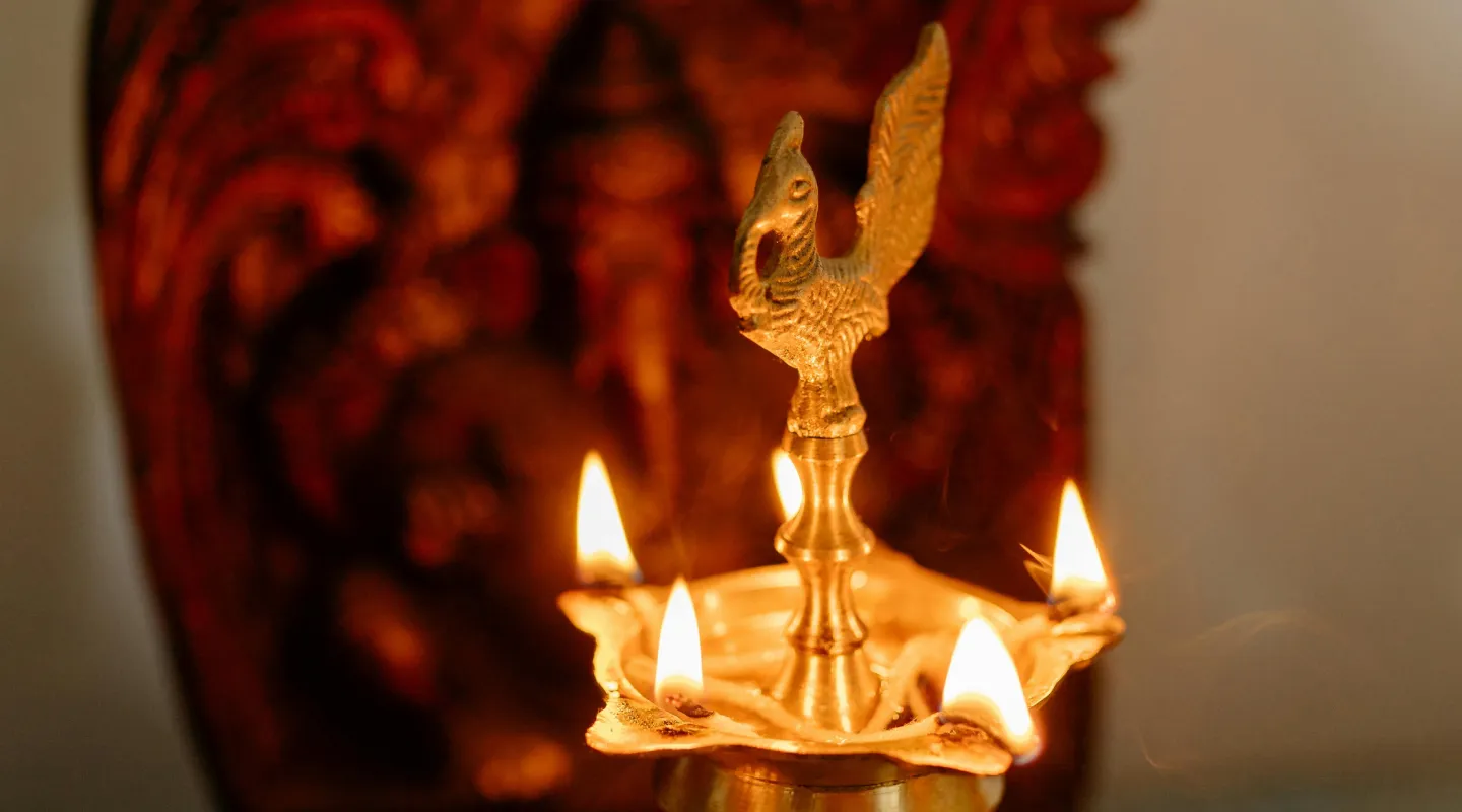 A lamp used for Indian religious occasions