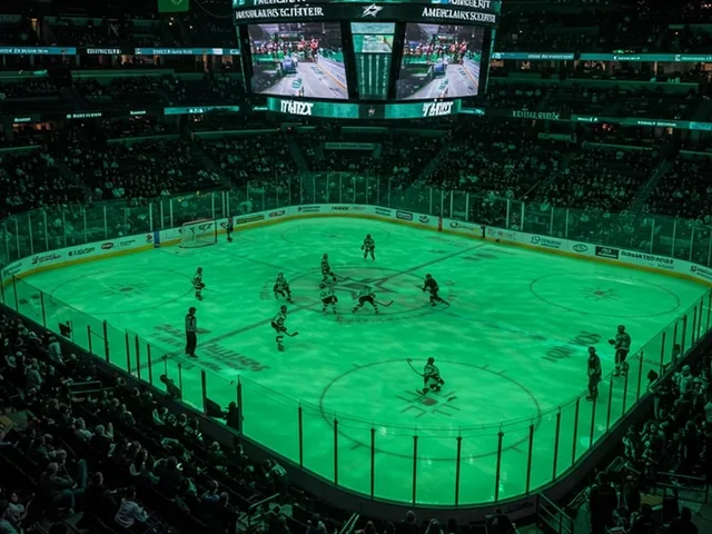 NSDA students performing at the American Airlines Center during a Dallas Stars game