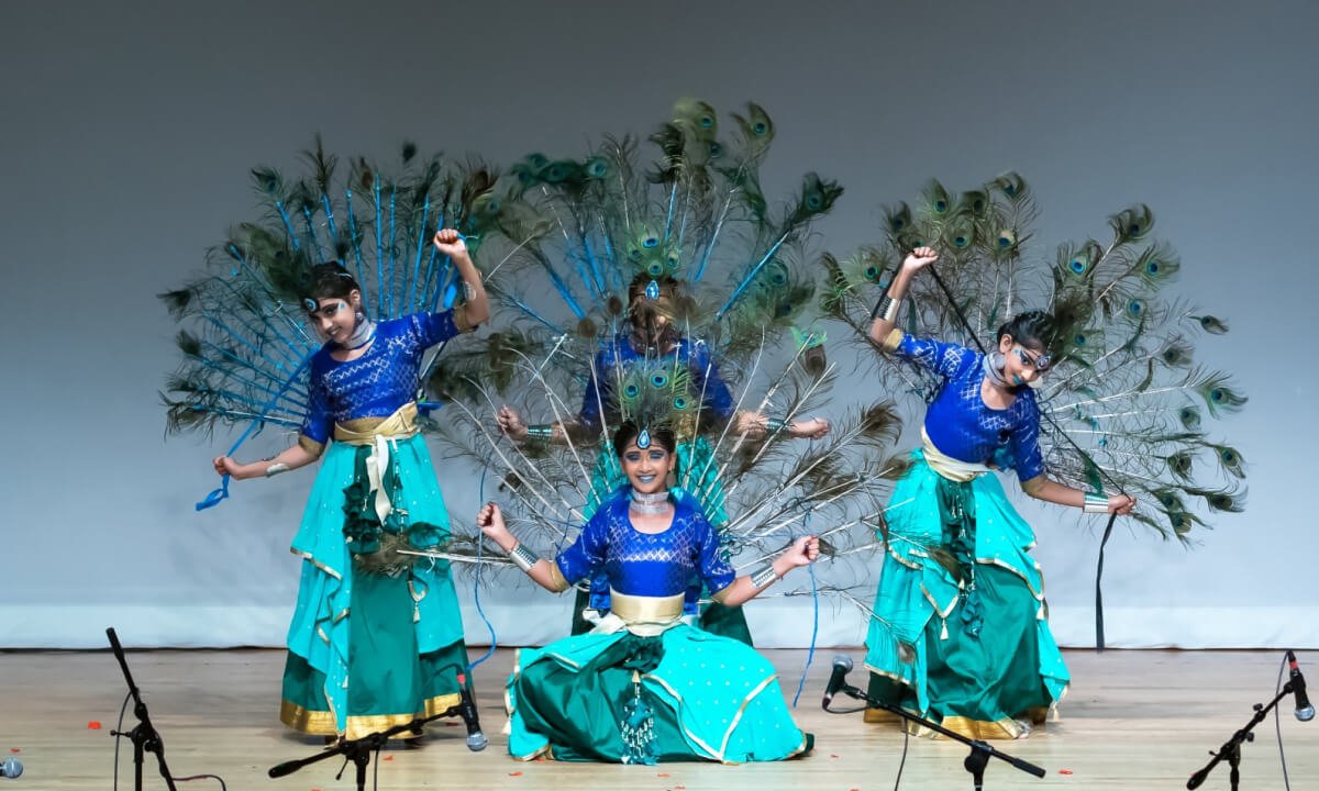NSDA students performing Mayilattam folk dance of Tamilnadu.